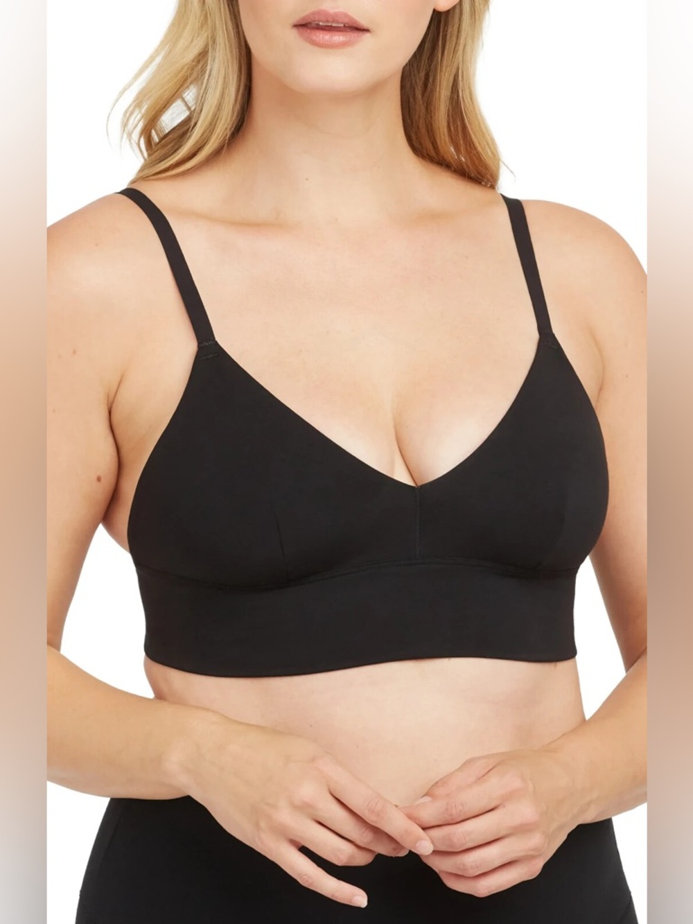 SPANX Black Cotton Control Bralette Size XL